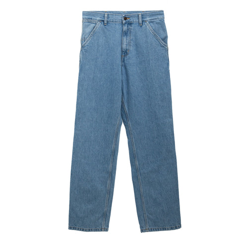 Carhartt Wip Single Knee Pant Blue Stone Bleached I032024 4064958585886 Front Degliuberti